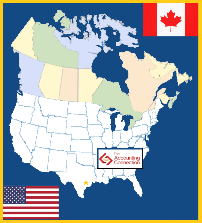 USA and Canada markets served map highlighting Texas, Colorado, and Louisiana